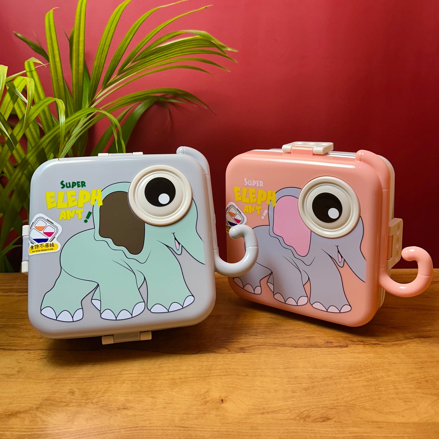 Elephant Double Decker Stainless Steel Lunch Box