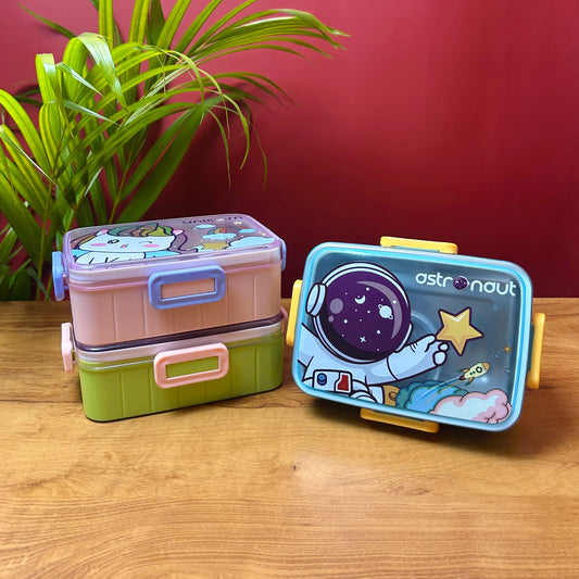 Kids Character 2 Compartment Stainless Steel Bento Lunch Box