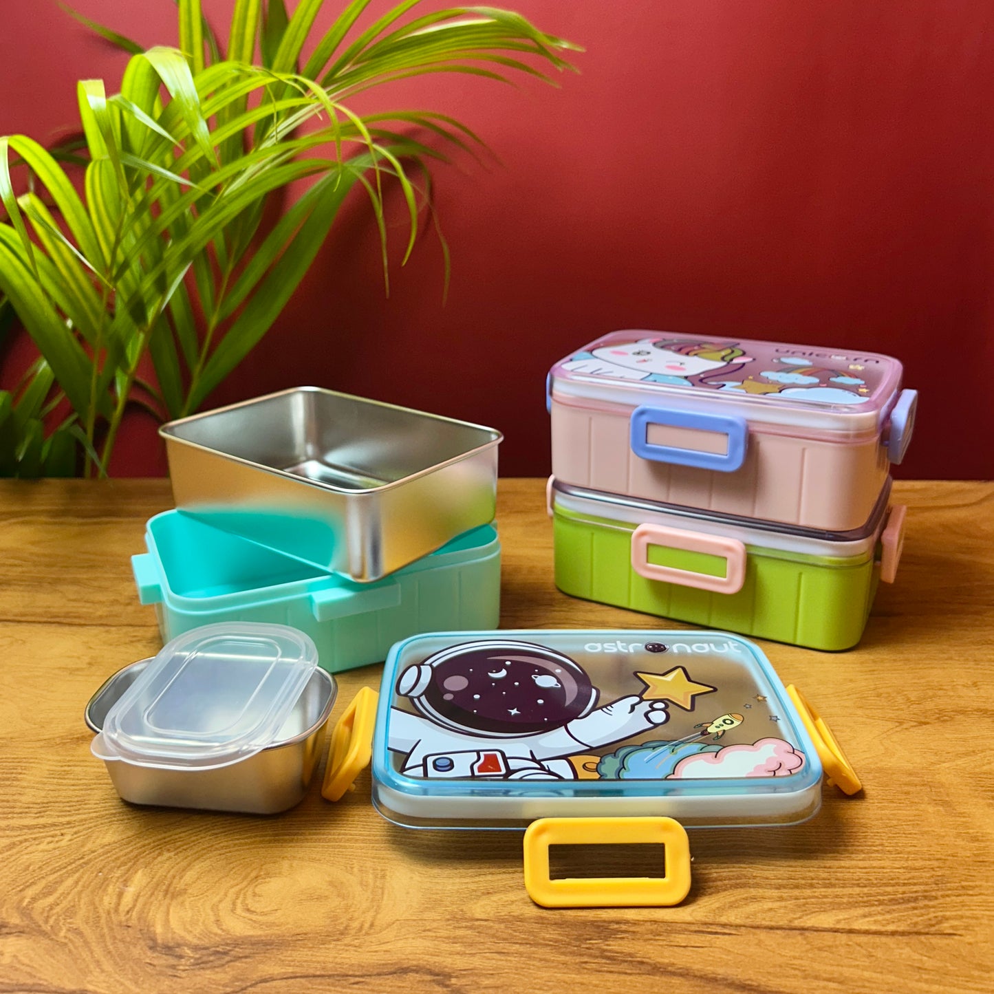 Kids Character 2 Compartment Stainless Steel Bento Lunch Box